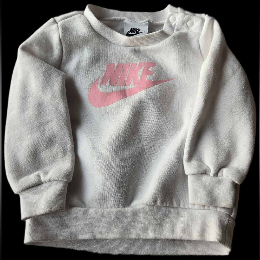 Nike Kids White and Pink Sweatshirt